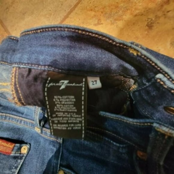 7 for all Mankind Women's Size 27 L24 Low Rise The Modern Straight Blue Jeans - Picture 3 of 9